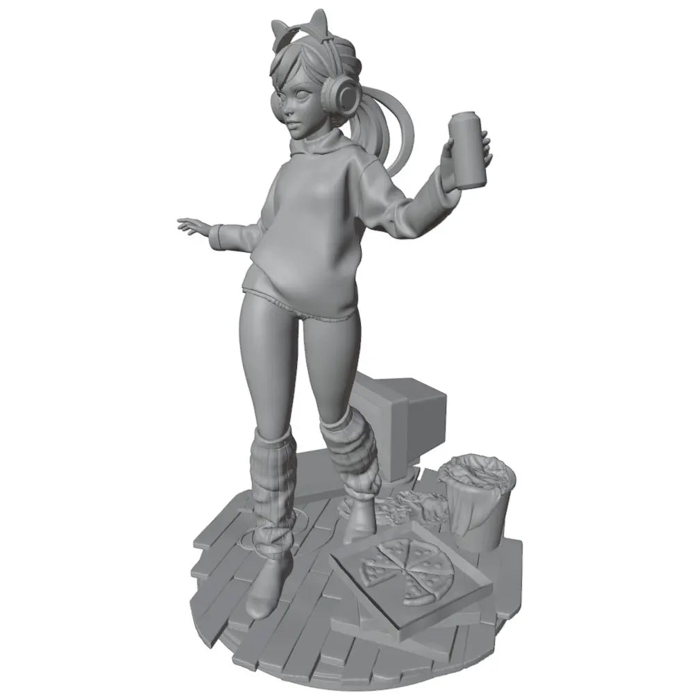1/24 Catgirl Character, Resin Model Figure Kit, Anime Theme, Unassembled and Unpainted