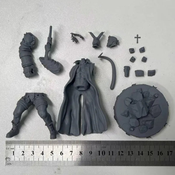 1/24 Hell Demon Warrior, Resin Model Figure Kit, Fantasy Theme, Unassembled and Unpainted