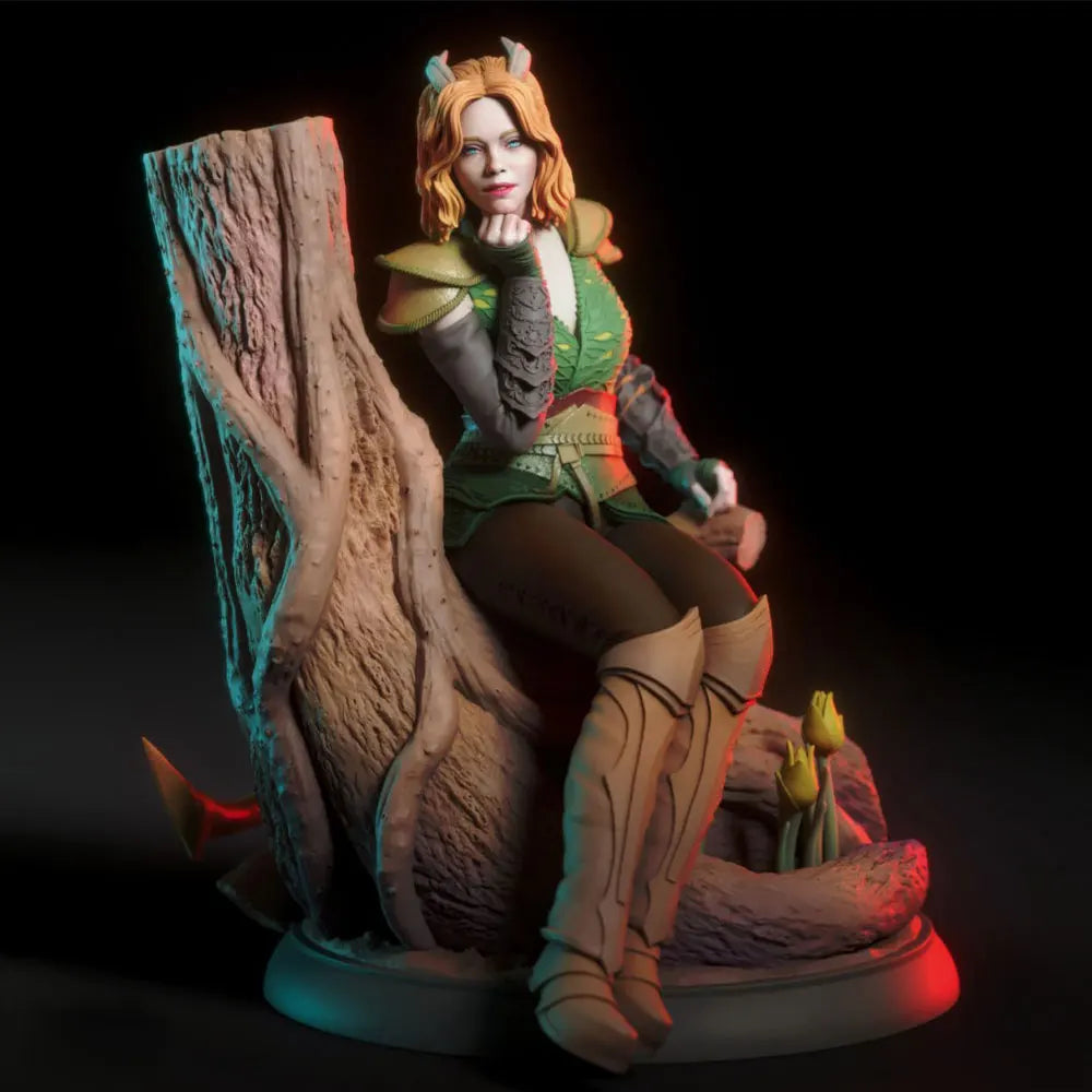 1/24 Female Warrior Reclining with Sword, Resin Model Figure Kit, Fantasy Theme, Unassembled and Unpainted