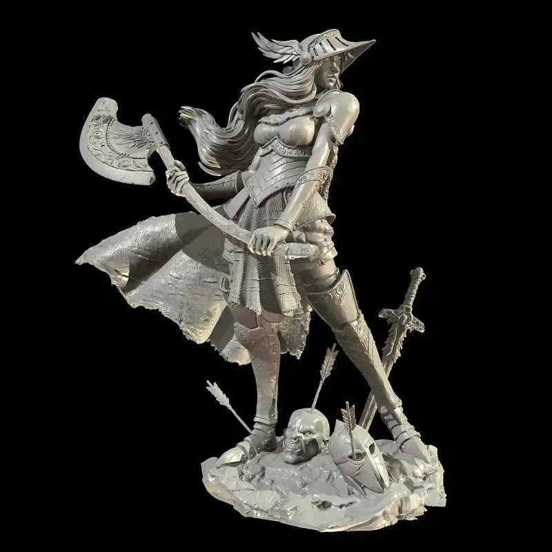 50mm Female Knight, Resin Model Figure Kit, Fantasy Theme, Unassembled and Unpainted