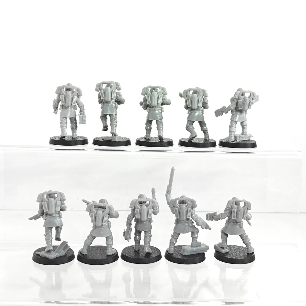 25mm Powered Armor Soldiers, 10 Figures, Resin Model Figure Kit, Sci-Fi Theme, Unassembled and Unpainted
