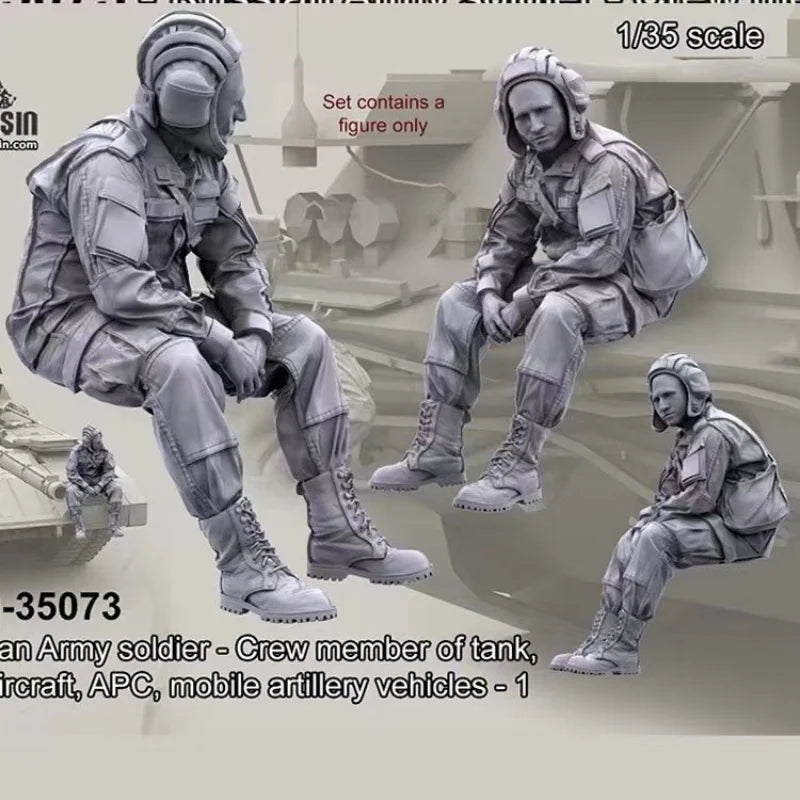 1/35 Modern Soldiers Tank Crew, 6 Figures, Resin Model Figure Kit, Unassembled and Unpainted