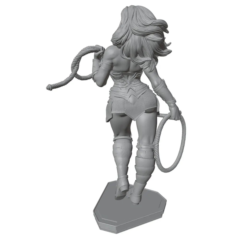 1/24 Female Warrior Wielding Lasso, Resin Model Figure Kit, Unassembled and Unpainted