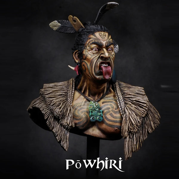 1/9 Ancient Maori Warrior, Resin Model Bust Kit, Unassembled and Unpainted