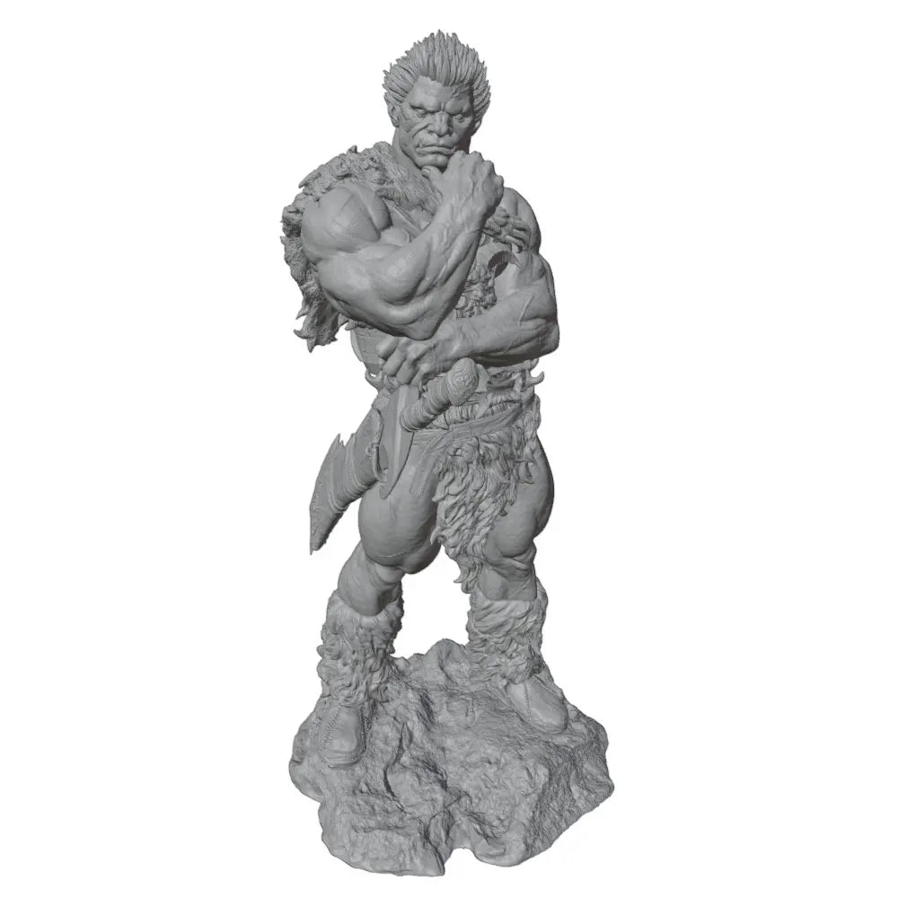 1/24 Muscular Barbarian Axeman with Fur Cloak, Resin Model Figure Kit, Fantasy Theme, Unassembled and Unpainted