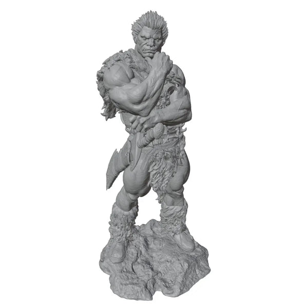 1/24 Muscular Barbarian Axeman with Fur Cloak, Resin Model Figure Kit, Fantasy Theme, Unassembled and Unpainted