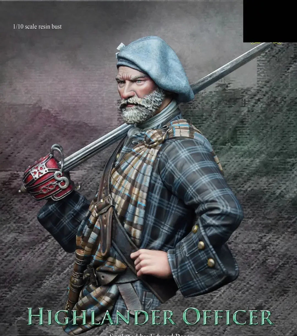 1/10 Scottish Highland Officer, Resin Model Bust Kit, Military Theme, Unassembled and Unpainted