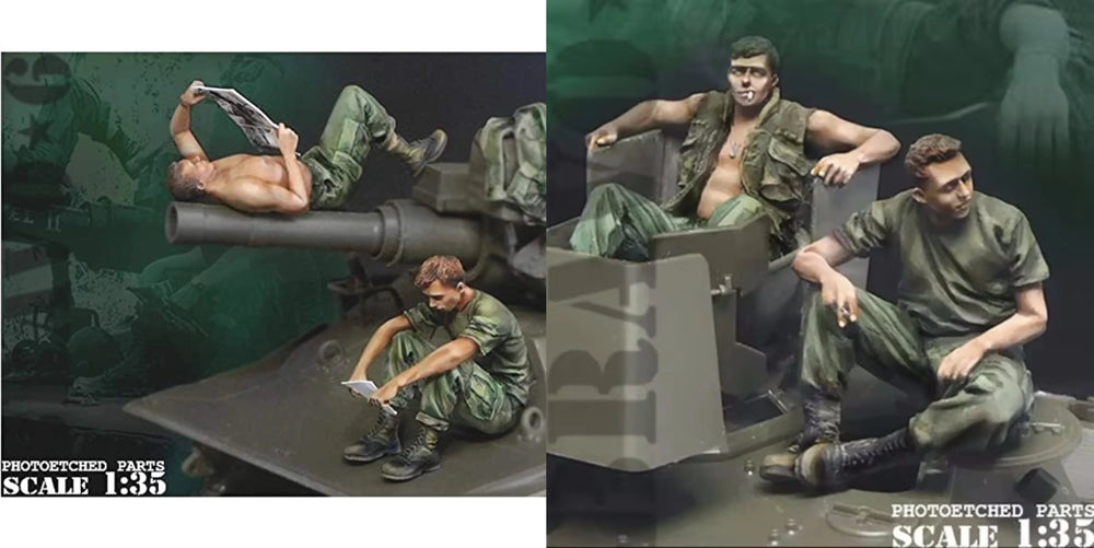 1/35 WWII German Infantry Set, 5 Figures, Resin Model Figure Kit, Unassembled and Unpainted