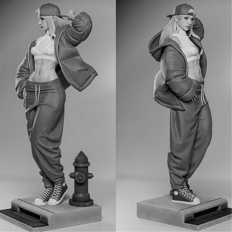 1/24 Modern Hip-Hop Girl, 2 Figures, Resin Model Figure Kit, Unassembled and Unpainted
