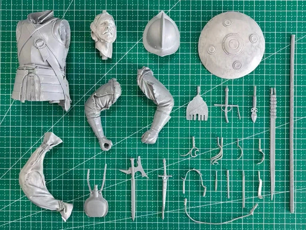 1/10 Ancient Spanish Warrior, Resin Model Bust Kit, Unassembled and Unpainted