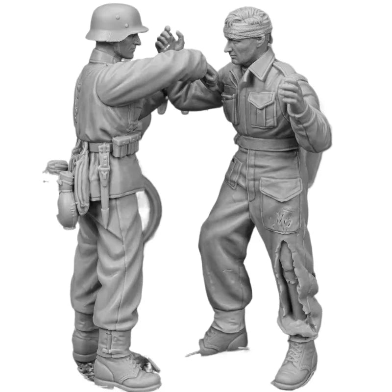 1/35 WWII German Soldiers in Action, 2 Figures, Resin Model Figure Kit, Unassembled and Unpainted
