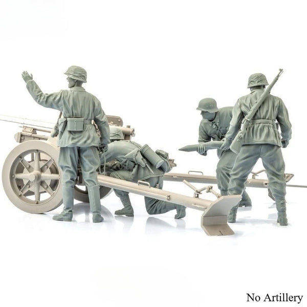 1/16 WWII German Artillery Crew, 4 Figures, Resin Model Figure Kit, Unassembled and Unpainted