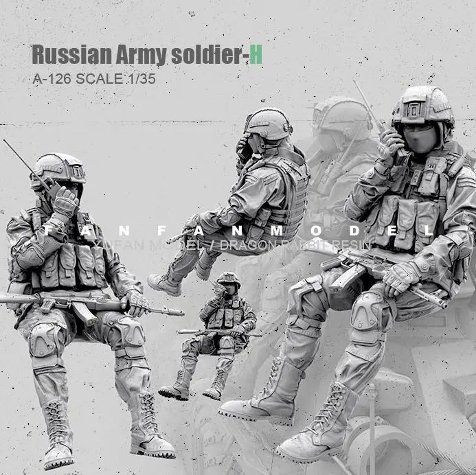 1/35 Modern Russian Army Squad in Combat Gear, 9 Figures, Resin Model Figure Kit, Unassembled and Unpainted