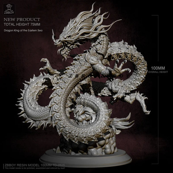 100mm East Sea Dragon King, Resin Model Figure Kit, Fantasy Theme, Unassembled and Unpainted