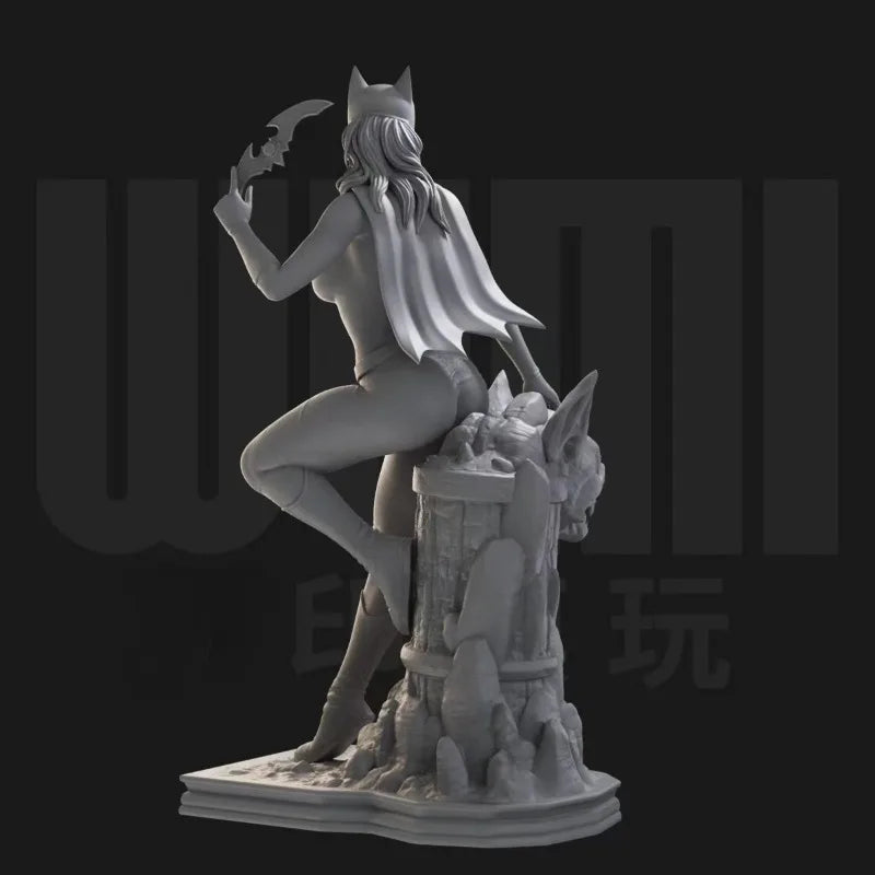 1/24 Horned Succubus on Ornate Pedestal, Resin Model Figure Kit, Fantasy Theme, Unassembled and Unpainted