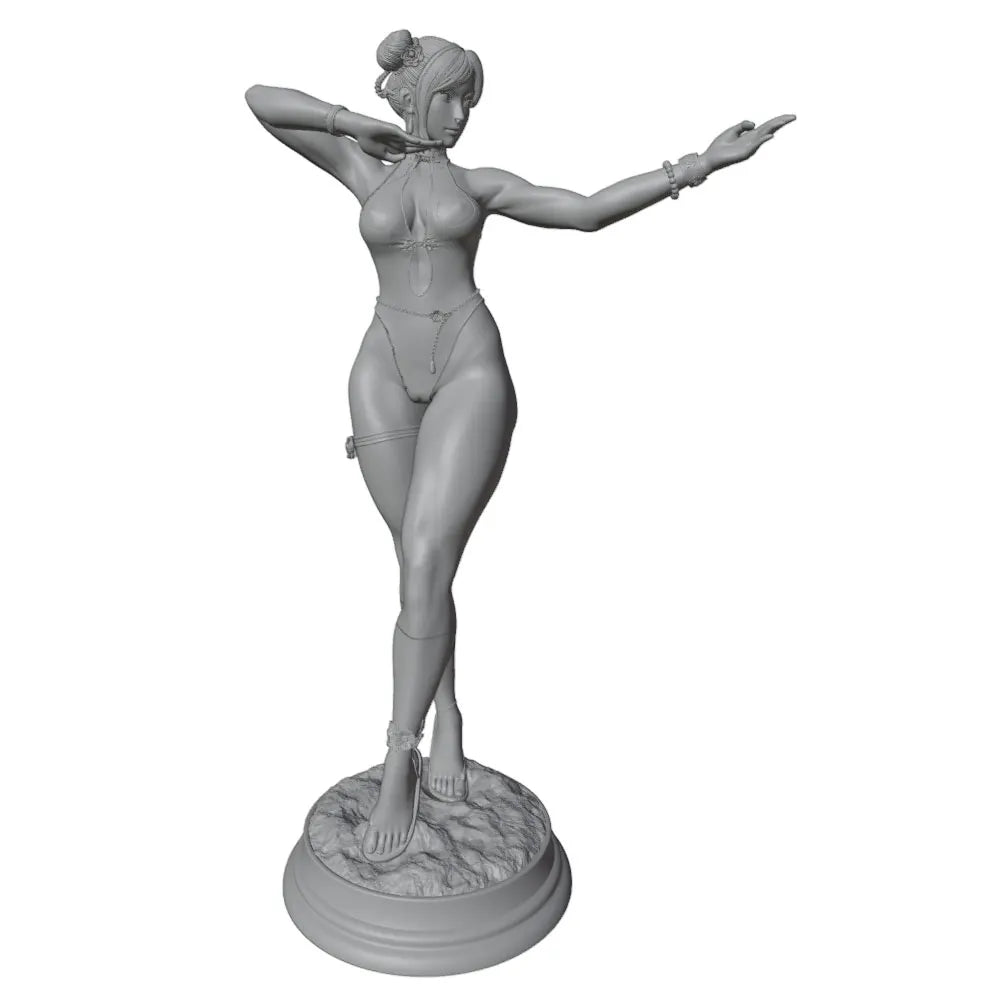 1/24 Classic Pinup with Raised Arm, Resin Model Figure Kit, Unassembled and Unpainted