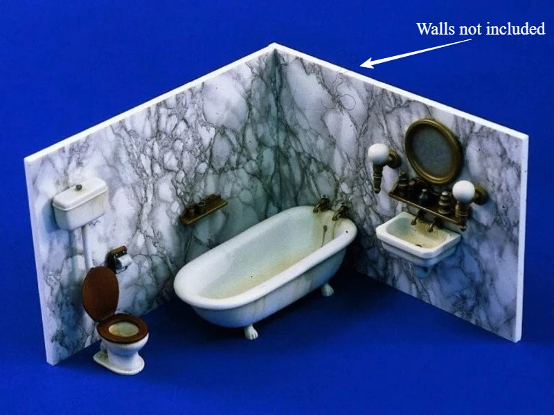 1/35 Bathroom Furniture Scene, Resin Model Diorama Kit, Historical Theme, Unassembled and Unpainted