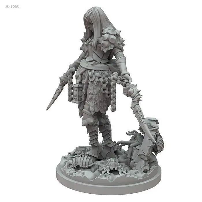 38mm Female Demon Hunter, Resin Model Figure Kit, Fantasy Theme, Unassembled and Unpainted