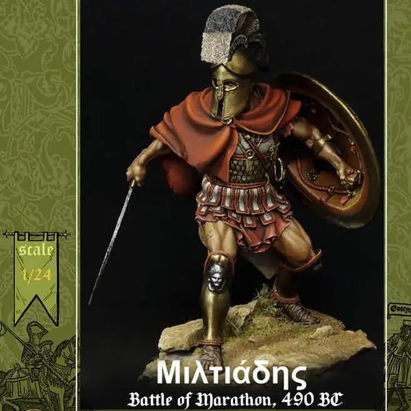 1/24 Ancient Greek Warrior Miltiades, Resin Model Figure Kit, Unassembled and Unpainted