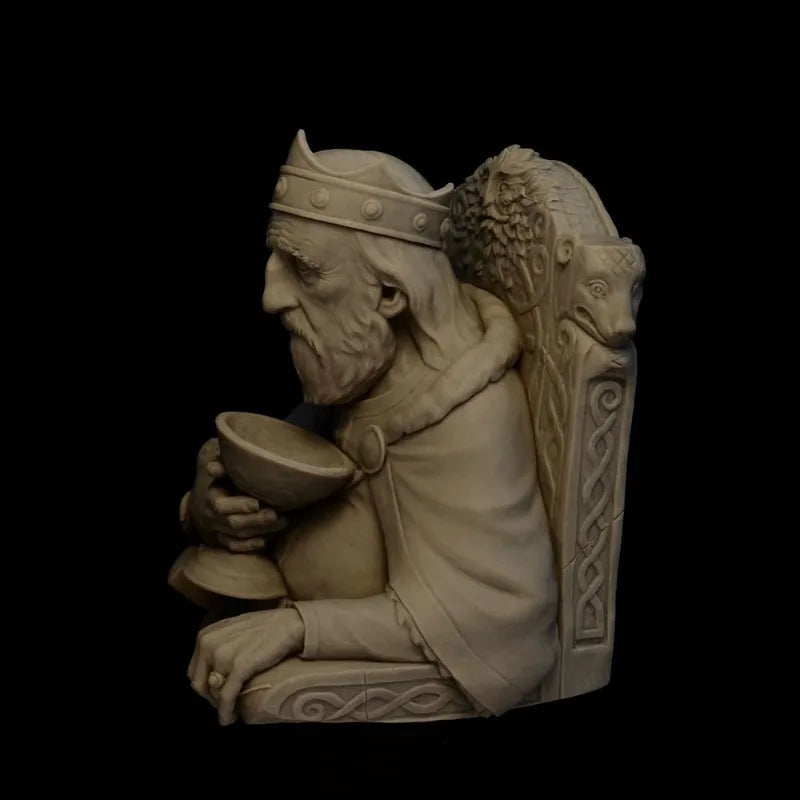 1/12 Bearded King, Resin Model Bust Kit, Fantasy Theme, Unassembled and Unpainted