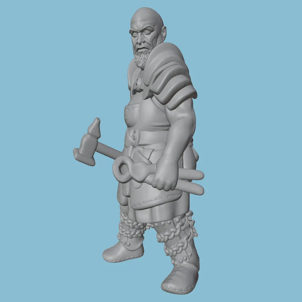 75mm Medieval Blacksmith, Resin Model Figure Kit, Unassembled and Unpainted
