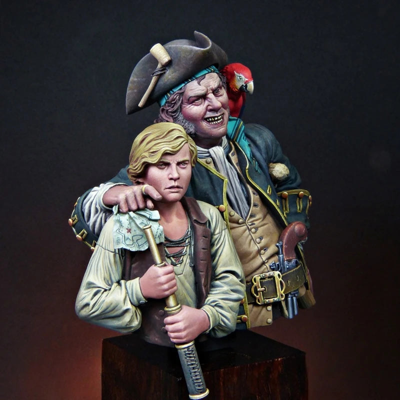 1/12 Pirate Crew, 3 Figures, Resin Model Bust Kit, Fantasy Theme, Unassembled and Unpainted