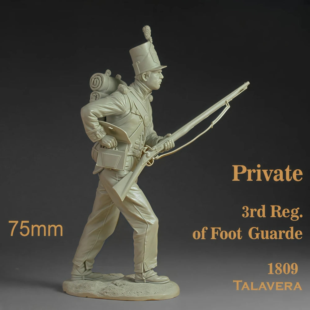 75mm Napoleonic British Infantry Guard, Resin Model Figure Kit, Unassembled and Unpainted
