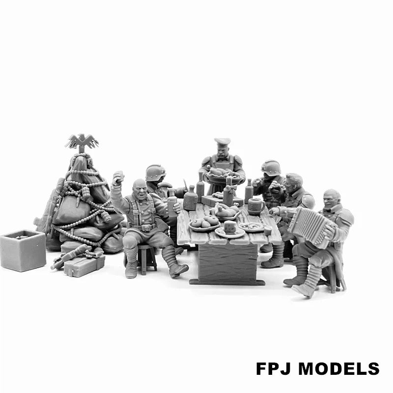 28mm Grim Guard Holiday Feast, 24 Figures, Resin Model Figure Kit, Fantasy Theme, Unassembled and Unpainted