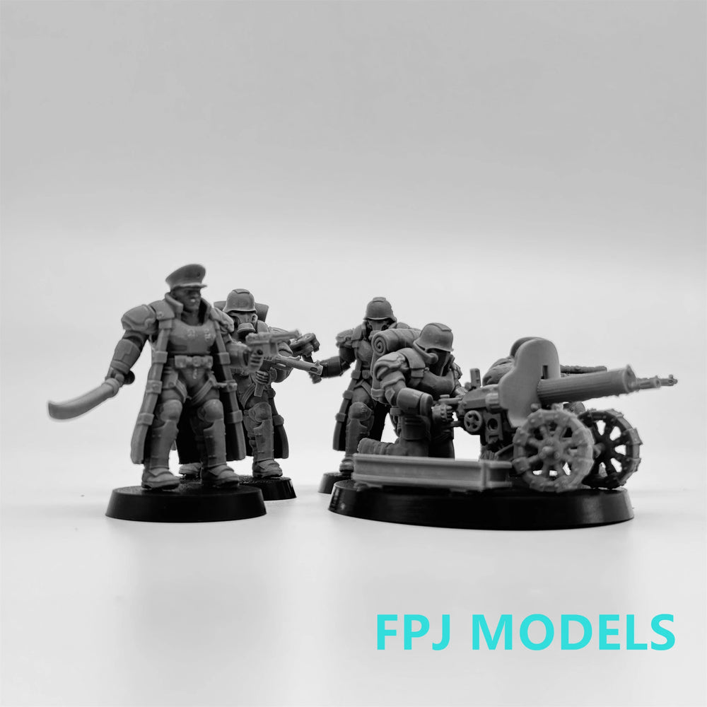 28mm Grim Guard Delta Squad, 5 Figures, Resin Model Figure Kit, Fantasy Theme, Unassembled and Unpainted