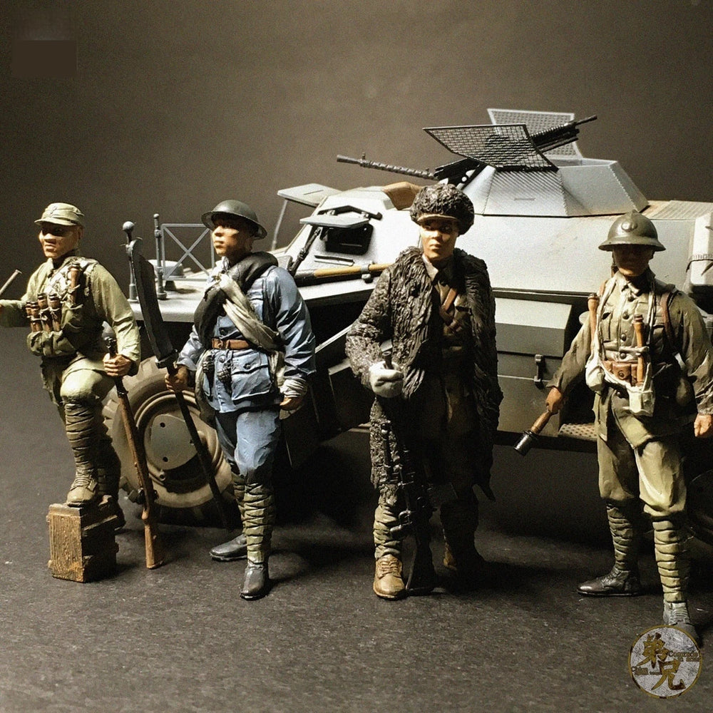 1/35 WWI Japanese Infantry with Bayonets, 12 Figures, Resin Model Figure Kit, Unassembled and Unpainted