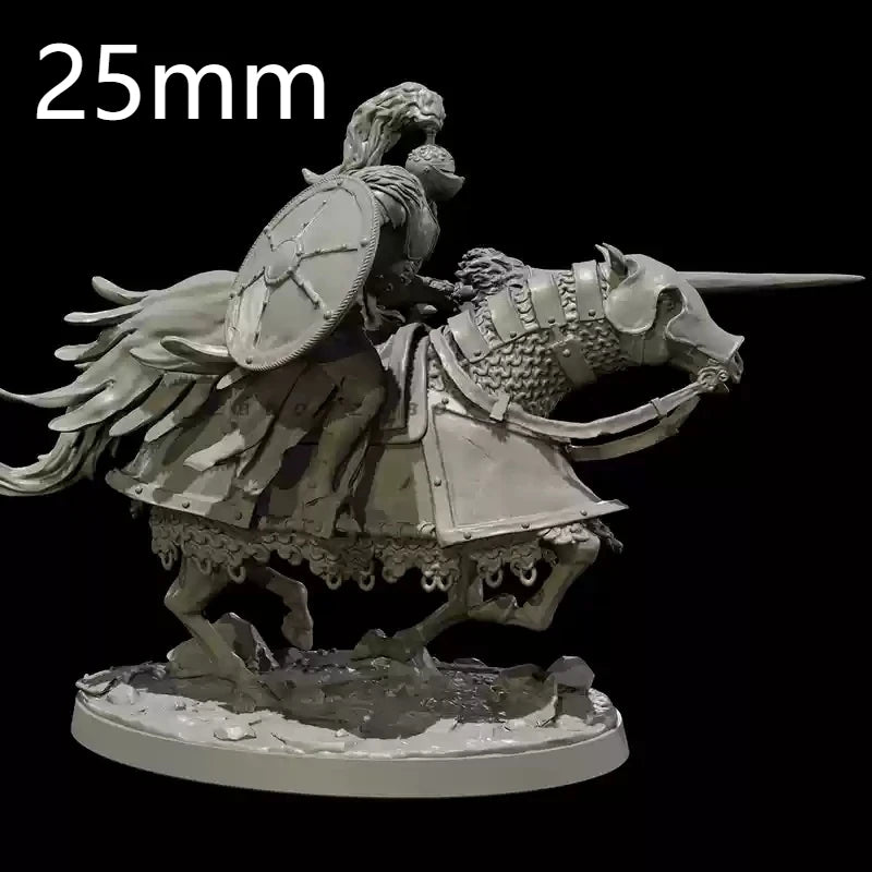 50mm Medieval Knight Cavalry Team, 5 Figures, Resin Model Figure Kit, Unassembled and Unpainted