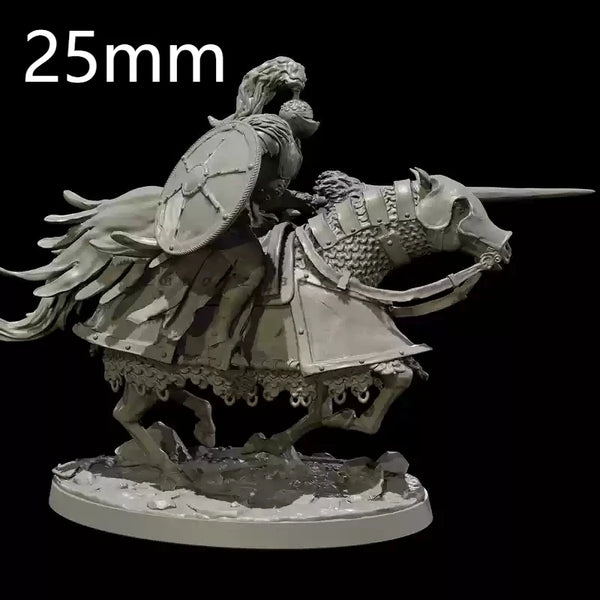 50mm Medieval Knight Cavalry Team, 5 Figures, Resin Model Figure Kit, Unassembled and Unpainted