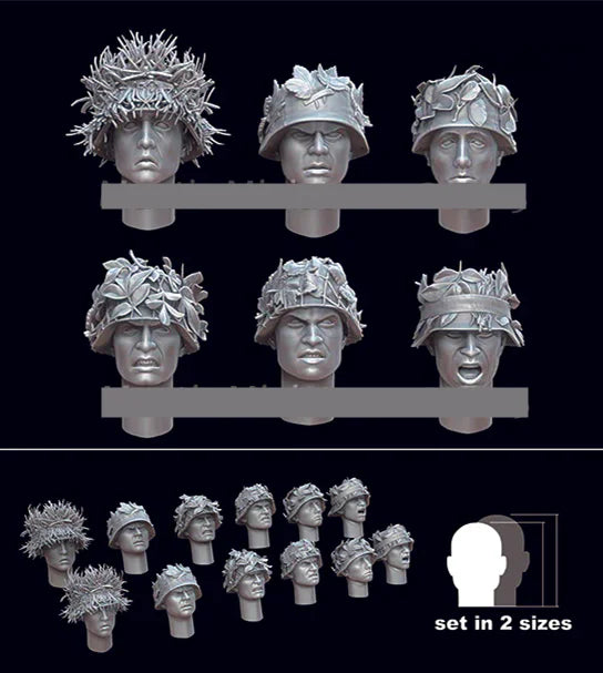 1/35 Ornate Character Heads, 12 Figures, Resin Model Figure Kit, Fantasy Theme, Unassembled and Unpainted