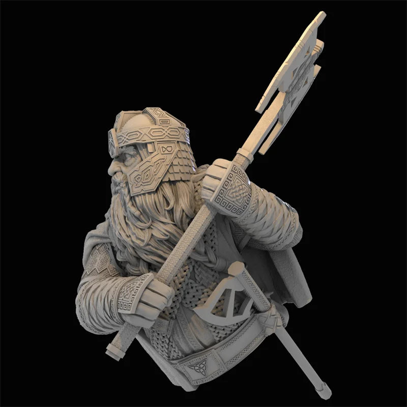1/10 Medieval Dwarf Warriors, 3 Figures, Resin Model Bust Kit, Unassembled and Unpainted