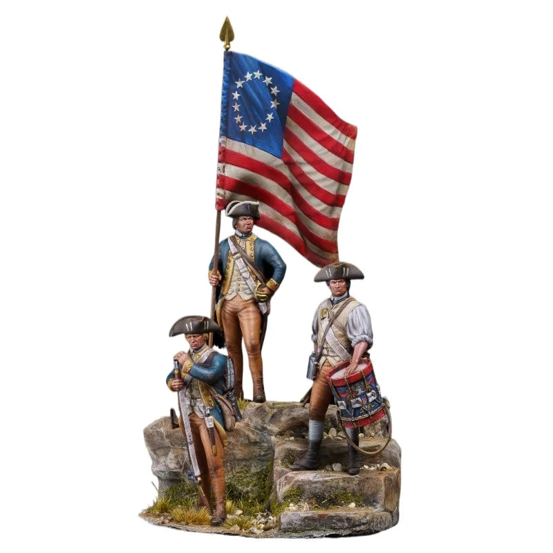 1/24 American Revolutionary War Soldiers, 5 Figures, Resin Model Figure Kit, Military Theme, Unassembled and Unpainted