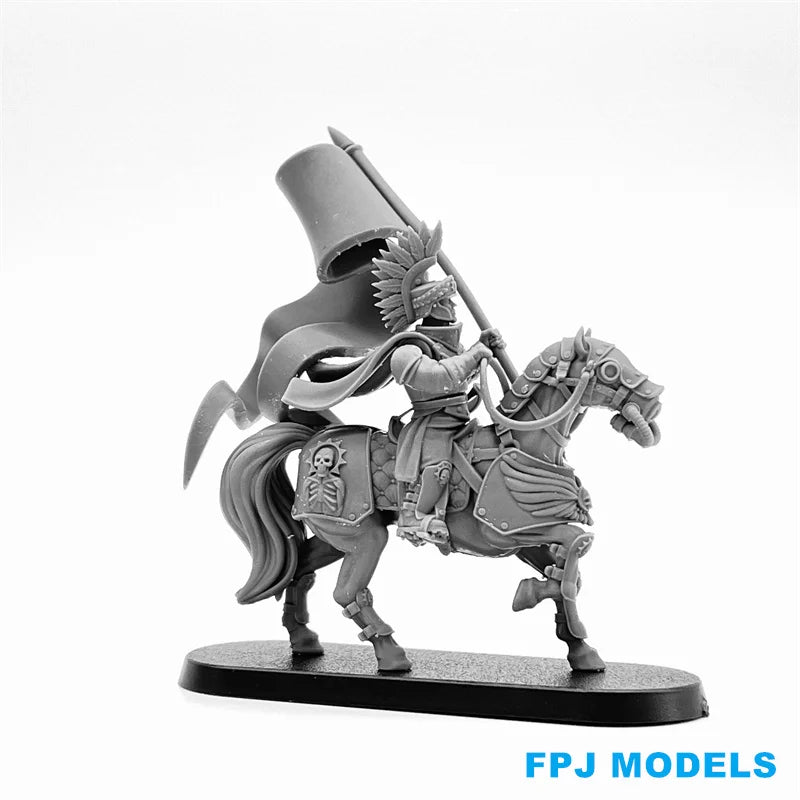 28mm Medieval Fantasy Medieval Cavalry Commanders, 12 Figures, Resin Model Figure Kit, Unassembled and Unpainted