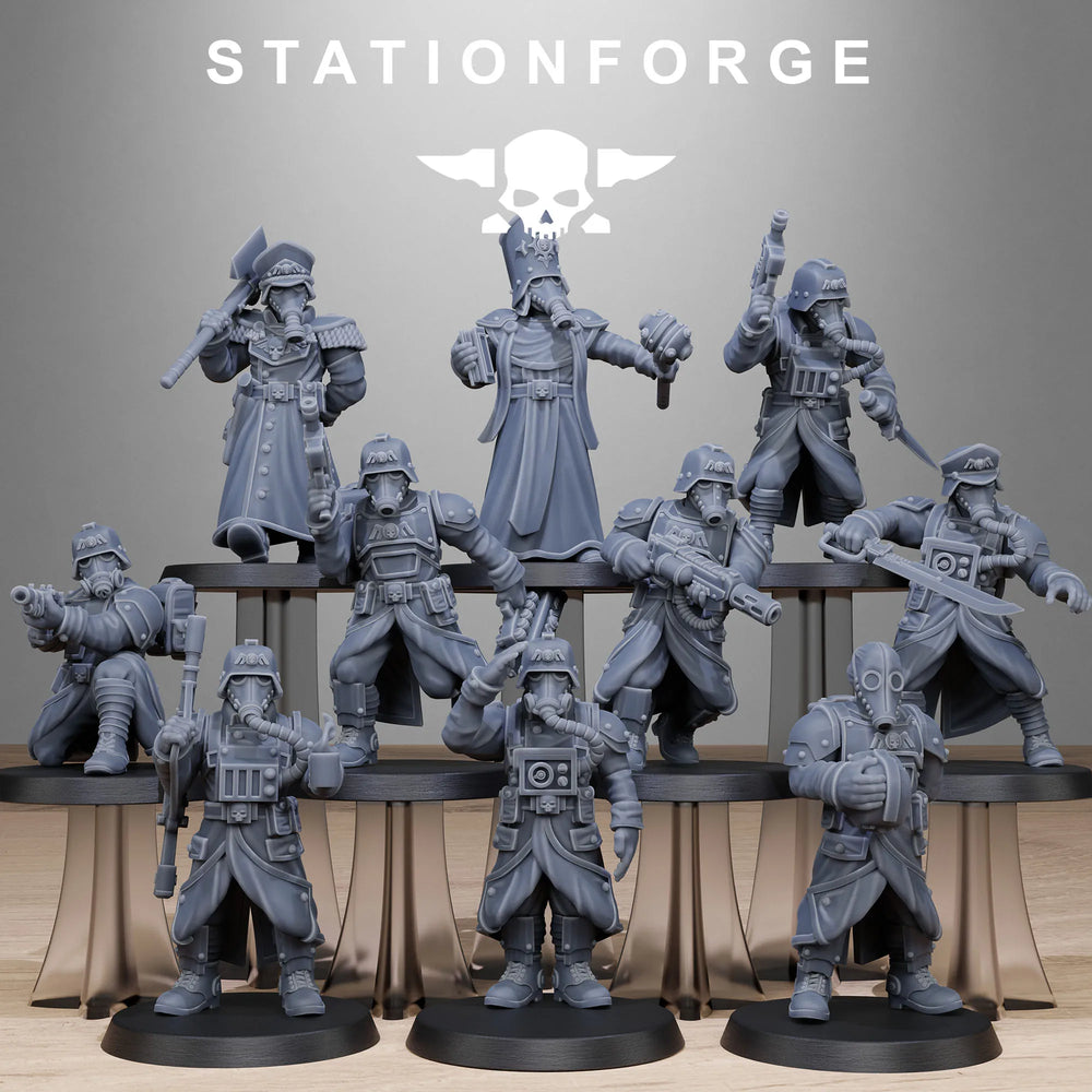 25mm Vigils, 10 Figures, Resin Model Figure Kit, Sci-Fi Theme, Unassembled and Unpainted