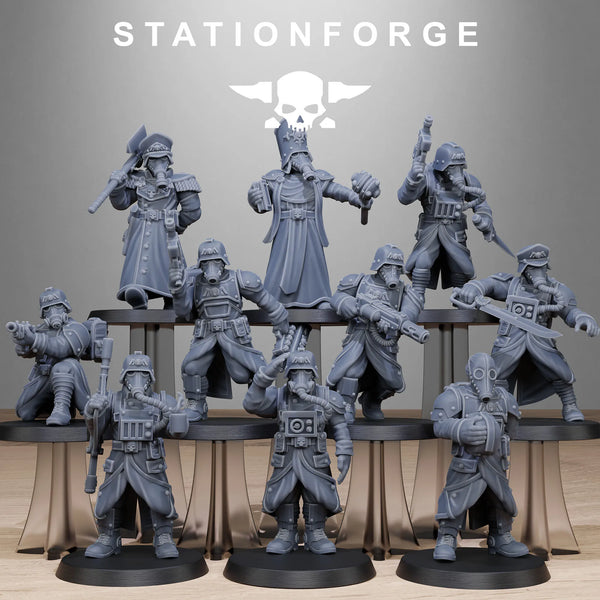 25mm Vigils, 10 Figures, Resin Model Figure Kit, Sci-Fi Theme, Unassembled and Unpainted