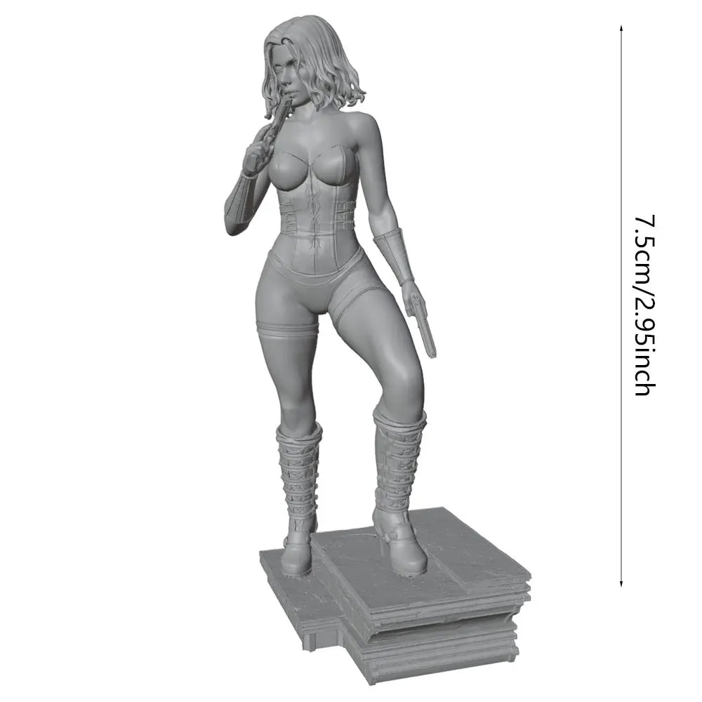 75mm Modern Female Warrior, Resin Model Figure Kit, Unassembled and Unpainted