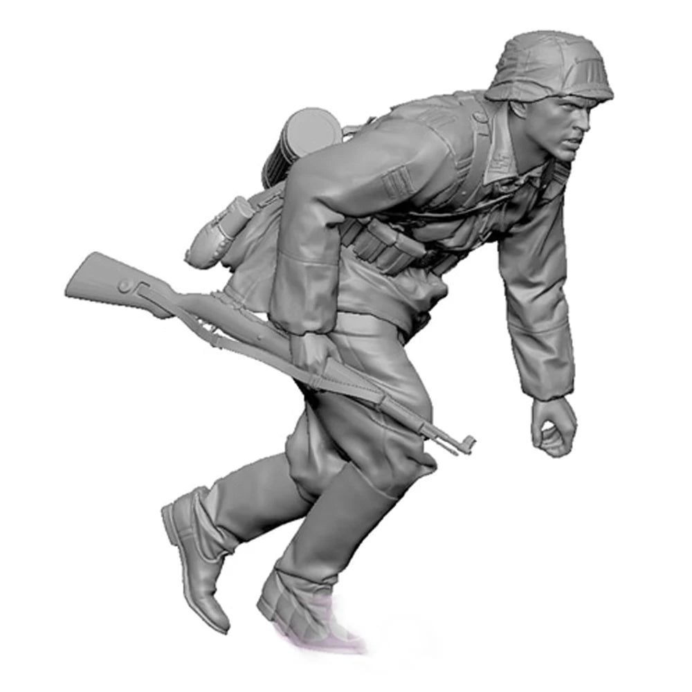 1/35 WWII German Infantry Attacking with Bayonets, 2 Figures, Resin Model Figure Kit, Unassembled and Unpainted