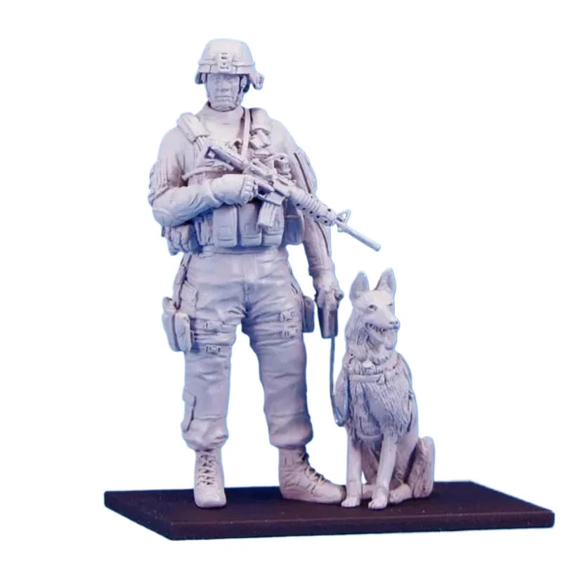 1/35 Modern US K9 Handler, 2 Figures, Resin Model Figure Kit, Unassembled and Unpainted