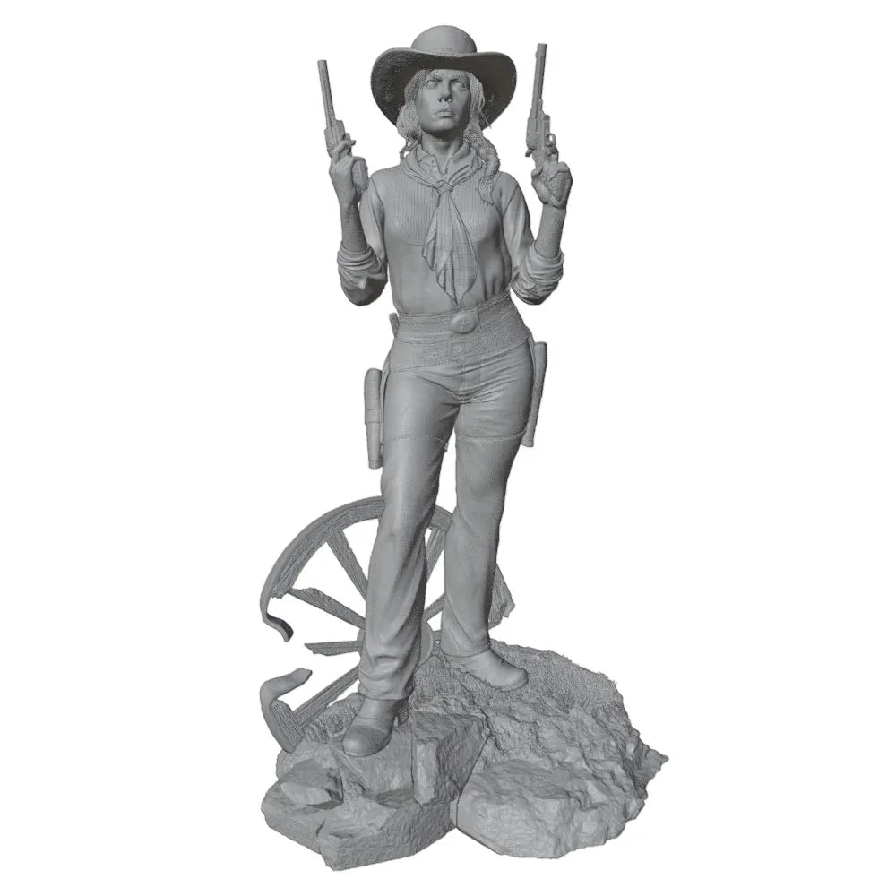 1/24 Western Gunslinger with Dual Revolvers, Resin Model Figure Kit, Unassembled and Unpainted