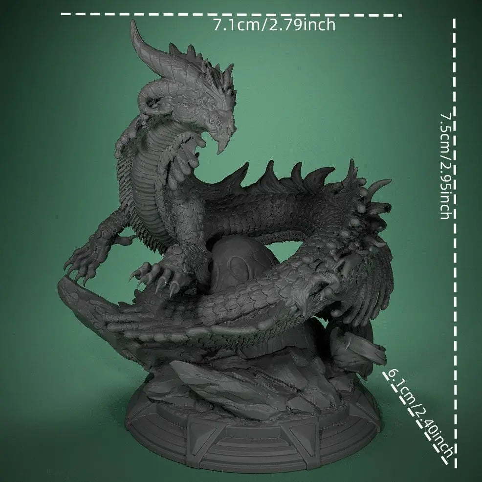 75mm Eastern Dragon, Resin Model Figure Kit, Fantasy Theme, Unassembled and Unpainted