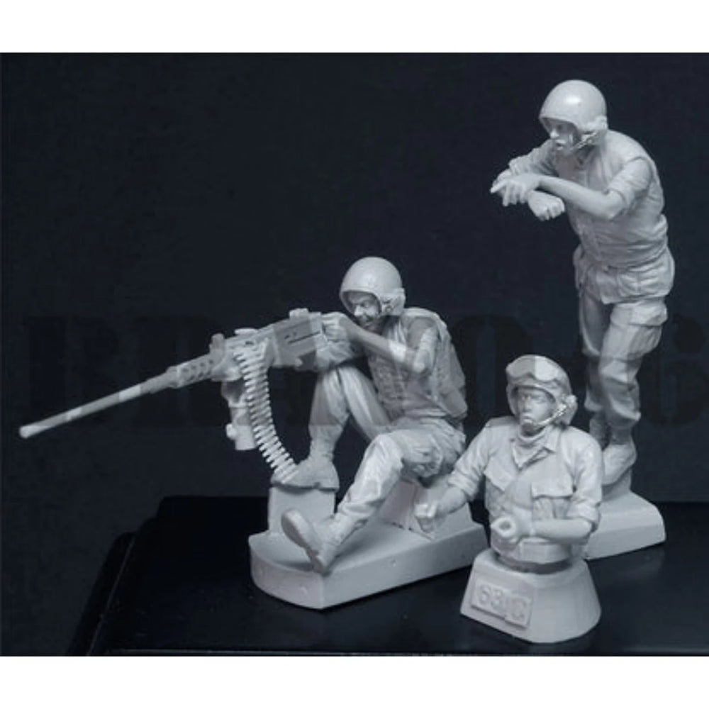 1/35 Vietnam War US Infantry M60 Machine Gun Crew, 3 Figures, Resin Model Figure Kit, Unassembled and Unpainted