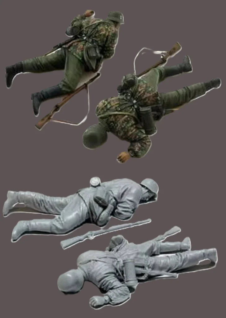 1/35 Modern Infantry Prone Tactical, 2 Figures, Resin Model Figure Kit, Unassembled and Unpainted