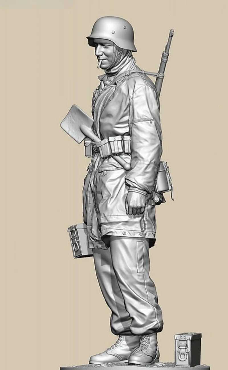 1/10 WWII Paratroop Soldier, Resin Model Figure Kit, Unassembled and Unpainted
