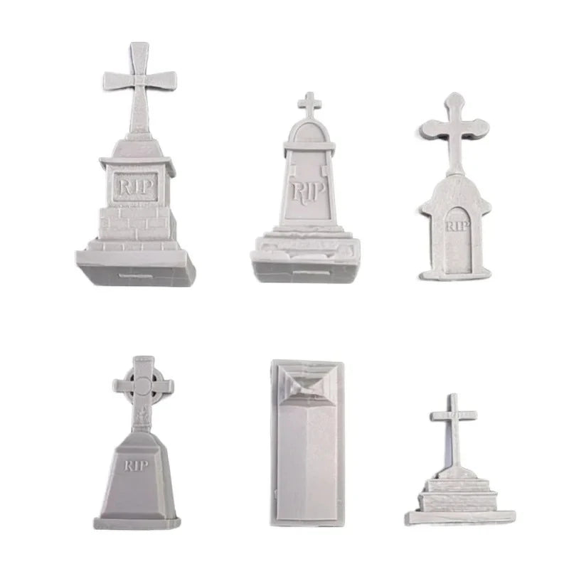 1/35 Ancient Cemetery Stone Monuments, 6 Figures, Resin Model Terrain Kit, Unassembled and Unpainted