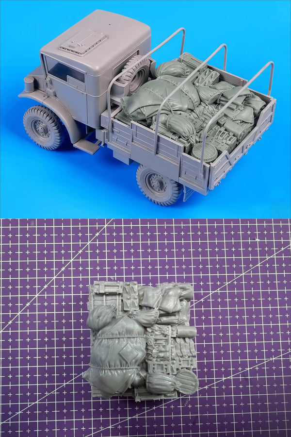 1/35 WWII Military Cargo Truck Modification Parts, Resin Model Vehicle Kit, Unassembled and Unpainted