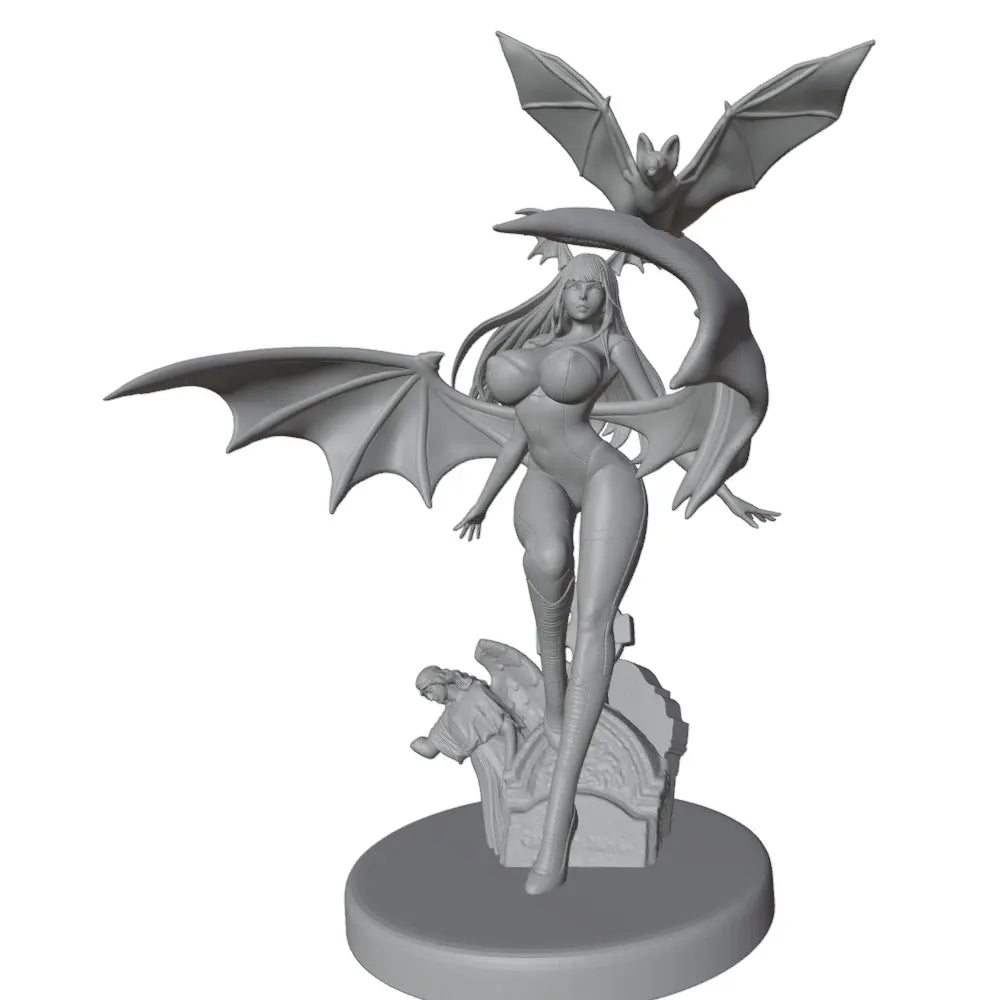 1/24 Horned Succubus with Bat Wings, Resin Model Figure Kit, Anime Theme, Unassembled and Unpainted