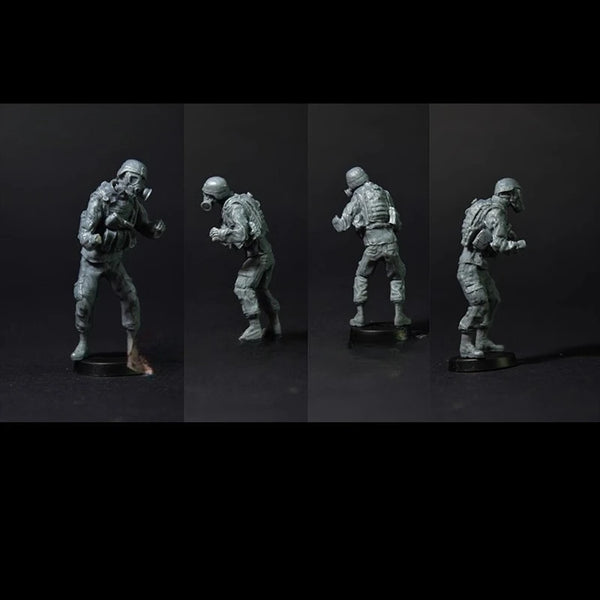 1/35 Modern Infantry in Body Armor and Helmets, 4 Figures, Resin Model Figure Kit, Unassembled and Unpainted